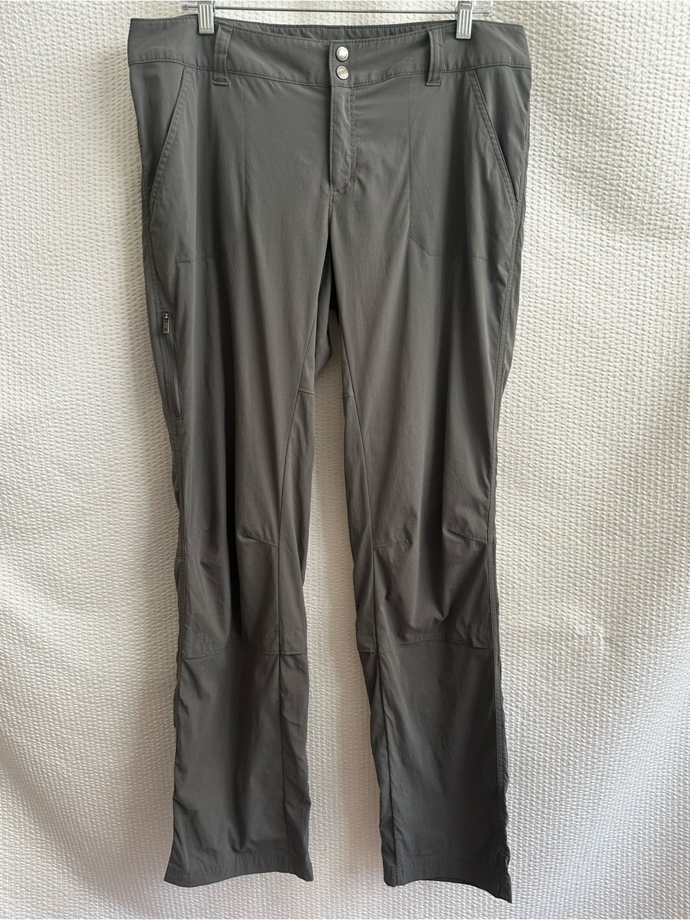COLUMBIA Gray Omni-Shield Stretch Hiking Pants Size 14 Outdoor Trail Utility